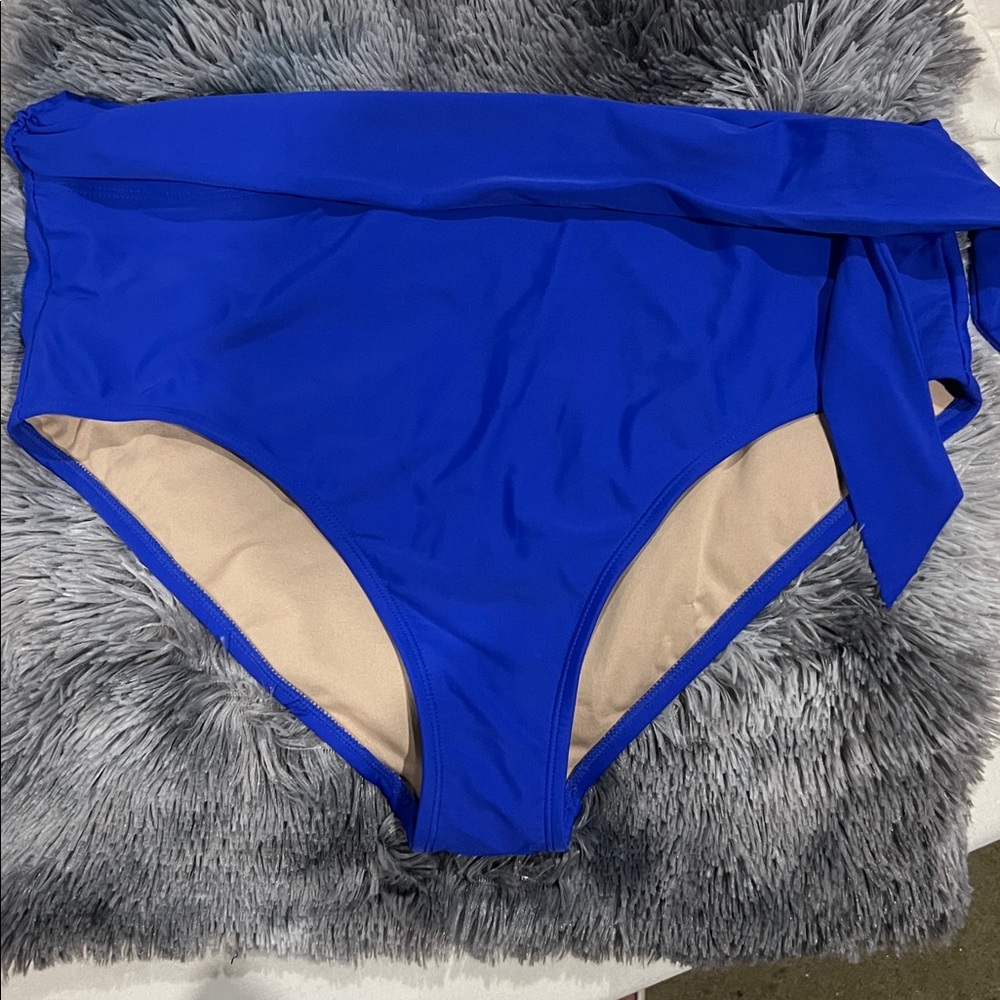 Kona Sol Blue High-Waisted Bikini Bottom